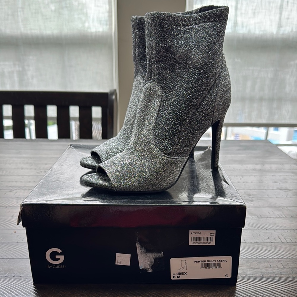 Guess Silver Heeled Boots with Stiletto Heel
